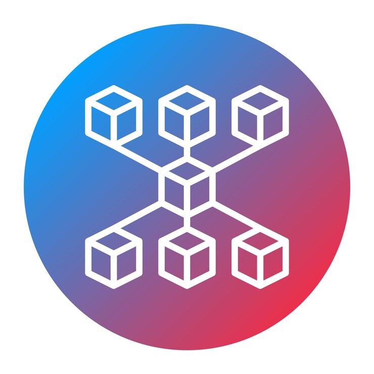 Vector la imagen vectorial del icono de blockchain se puede utilizar para la disrupción digital