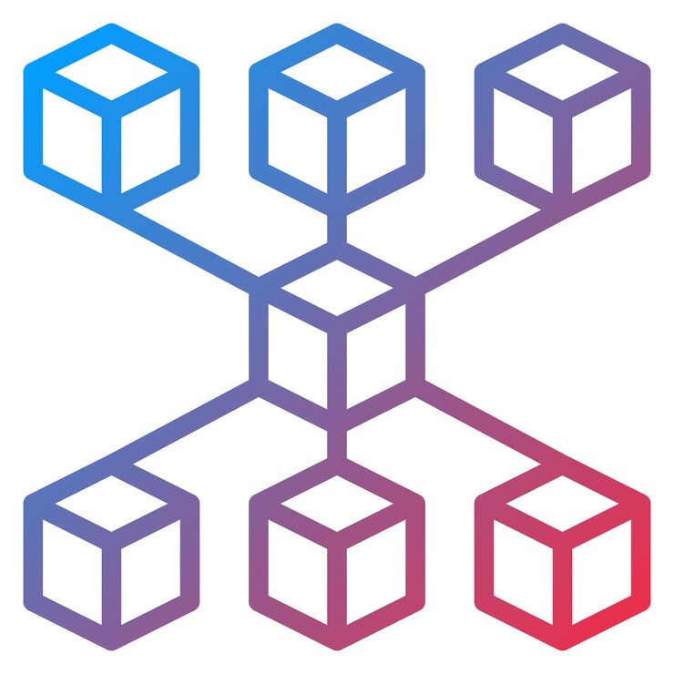 Vector la imagen vectorial del icono de blockchain se puede utilizar para la disrupción digital