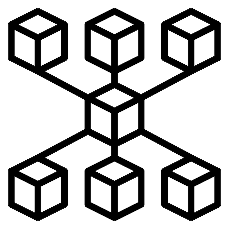 Vector la imagen vectorial del icono de blockchain se puede utilizar para la disrupción digital