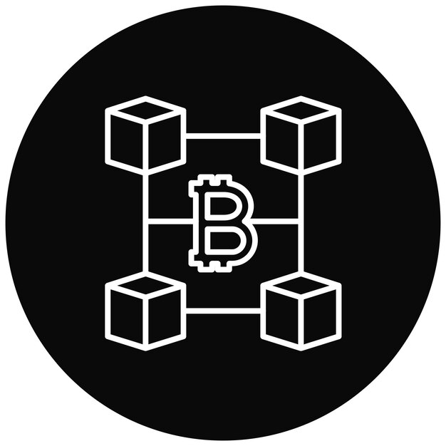 La imagen vectorial del icono de blockchain se puede utilizar para Fintech