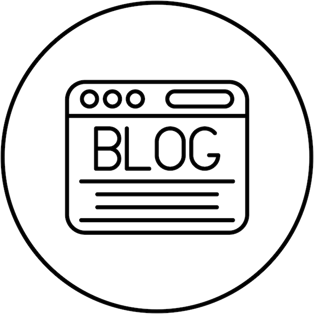 La imagen vectorial del icono del blog se puede utilizar para el marketing en Internet