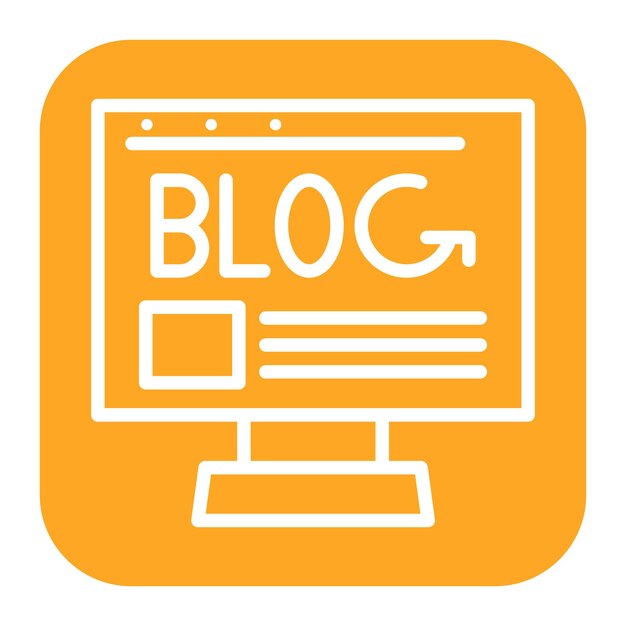 La imagen vectorial del icono del blog se puede utilizar para los nuevos medios