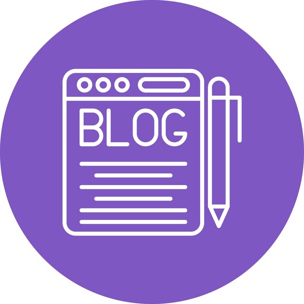 La imagen vectorial del icono del blog se puede utilizar para la redacción