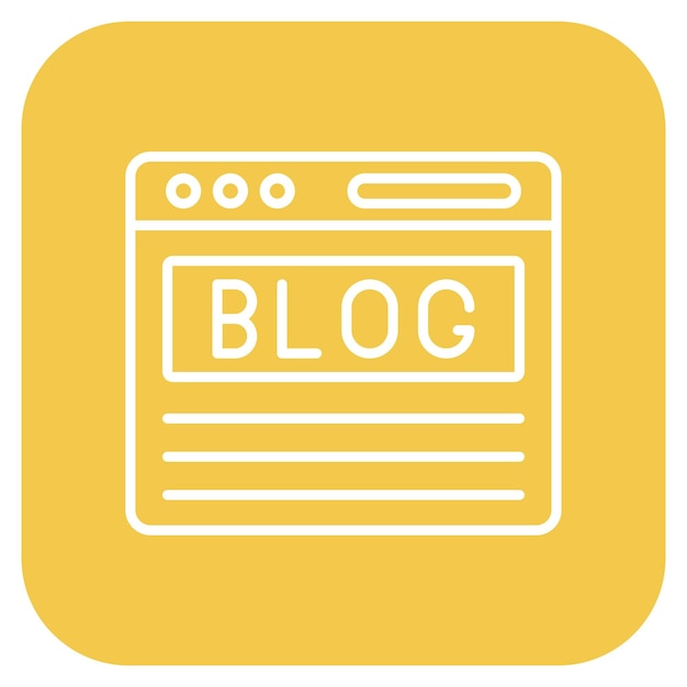 Imagen vectorial de icono de blog Se puede utilizar para el servicio de marketing en Internet
