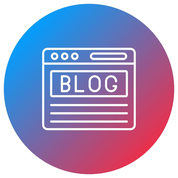 Imagen vectorial de icono de blog Se puede utilizar para el servicio de marketing en Internet