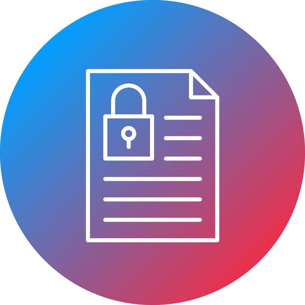 Imagen vectorial de icono bloqueado del documento Se puede utilizar para la seguridad cibernética