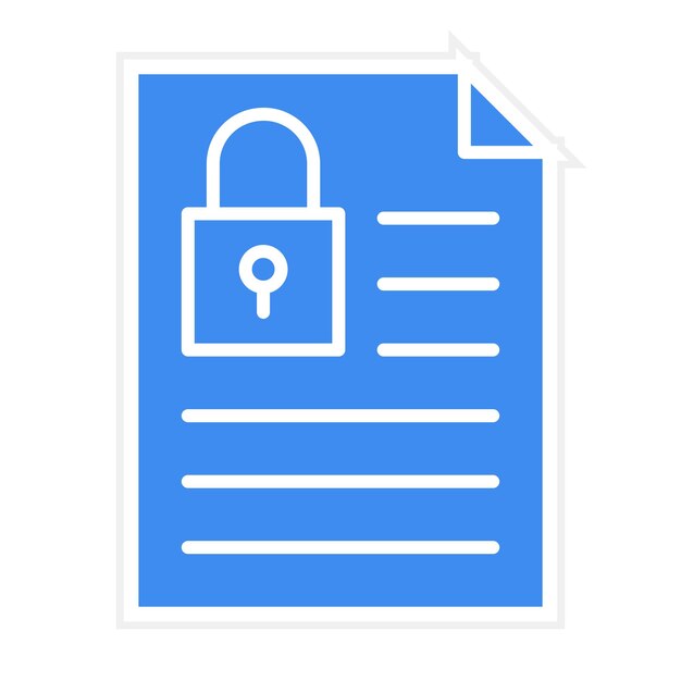 Imagen vectorial de icono bloqueado del documento Se puede utilizar para la seguridad cibernética