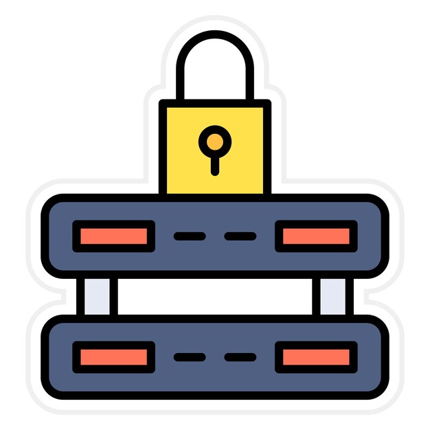 Imagen vectorial de icono bloqueado del servidor Se puede utilizar para la seguridad cibernética
