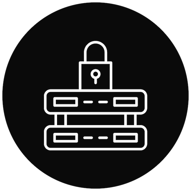 Imagen vectorial de icono bloqueado del servidor Se puede utilizar para la seguridad cibernética