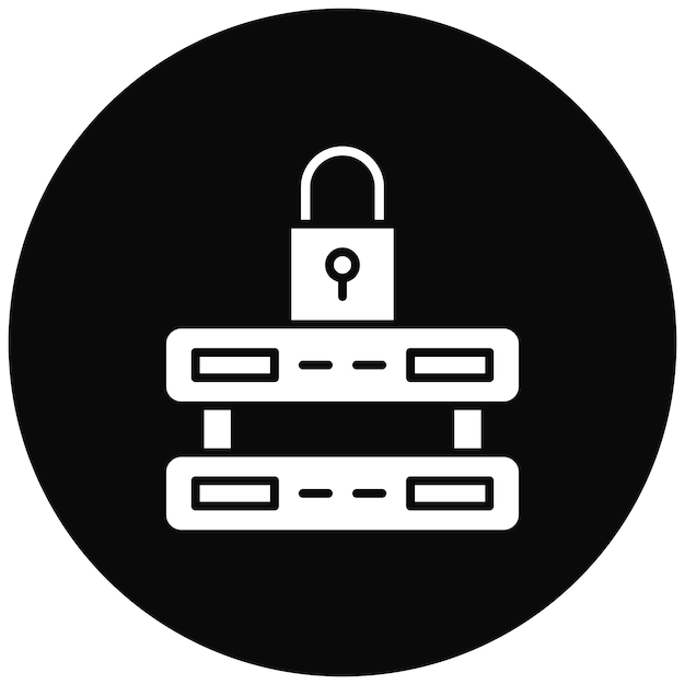 Imagen vectorial de icono bloqueado del servidor Se puede utilizar para la seguridad cibernética