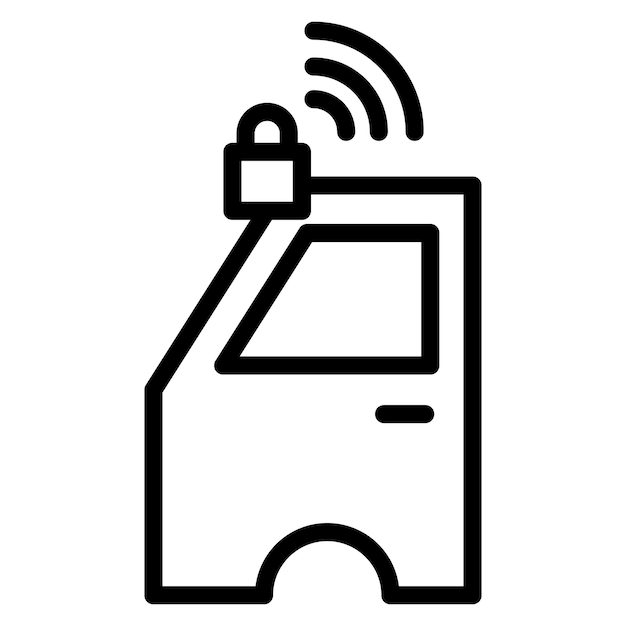 Imagen vectorial del icono de bloqueo automático de la puerta Se puede utilizar para concesionarios de automóviles