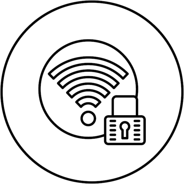 Imagen vectorial de icono de bloqueo de barra de señal Wifi 4 Se puede usar para la UX de la interfaz de usuario móvil
