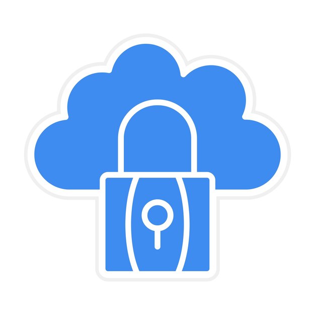 Imagen vectorial del icono de bloqueo de la nube Se puede utilizar para la computación en la nube
