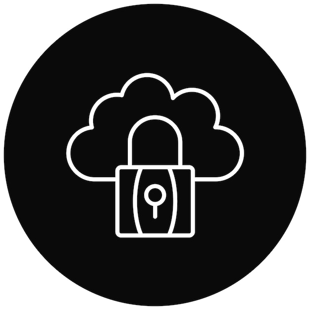 Imagen vectorial del icono de bloqueo de la nube Se puede utilizar para la computación en la nube