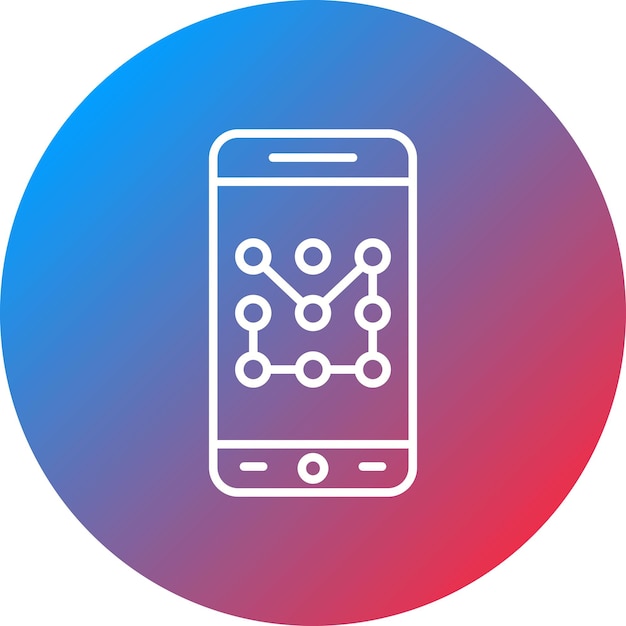 Imagen vectorial de icono de bloqueo de patrón móvil Se puede utilizar para protección y seguridad