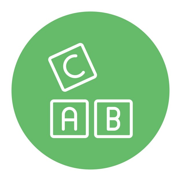 Imagen vectorial de icono de bloques ABC Se puede usar para criar niños