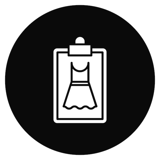 Imagen vectorial del icono del boceto del vestido Se puede usar para coser