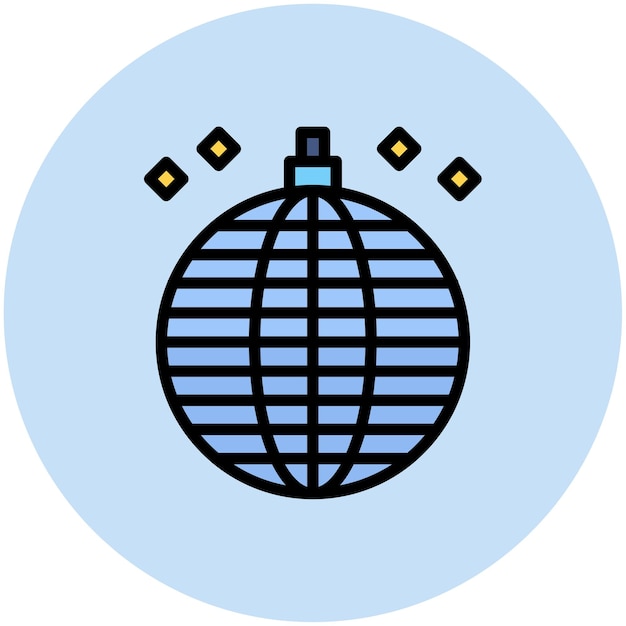 Imagen vectorial de icono de bola de espejo Se puede usar para Bar