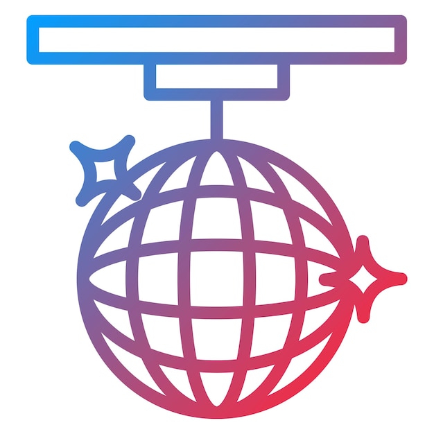 Imagen vectorial de icono de bola de espejo Se puede usar para Retro