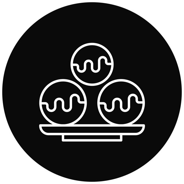Imagen vectorial del icono de las bolas de chocolate Se puede usar para dulces y caramelos