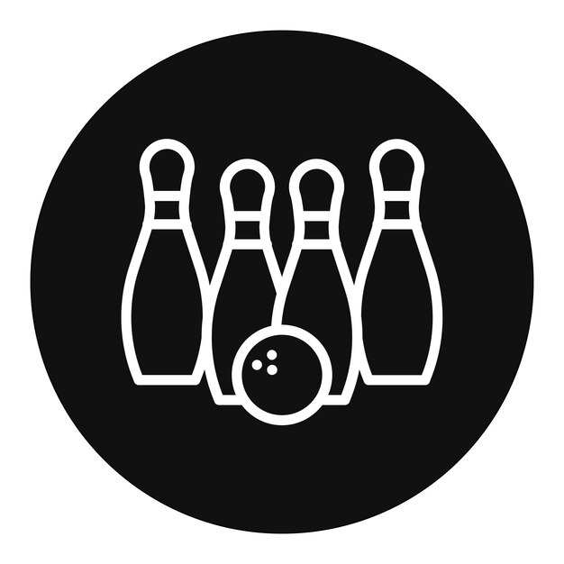 Imagen vectorial del icono de boliche Se puede usar para el boliche