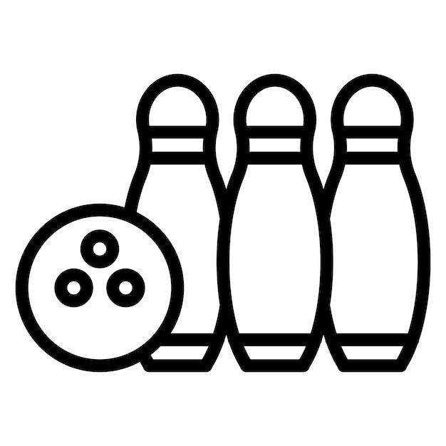Imagen vectorial del icono de boliche Se puede usar para equipos deportivos