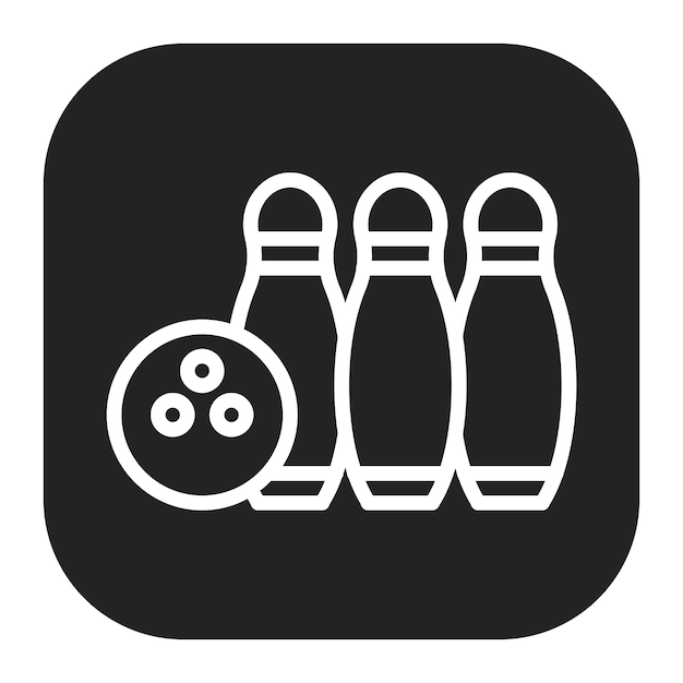 Imagen vectorial del icono de boliche Se puede usar para equipos deportivos
