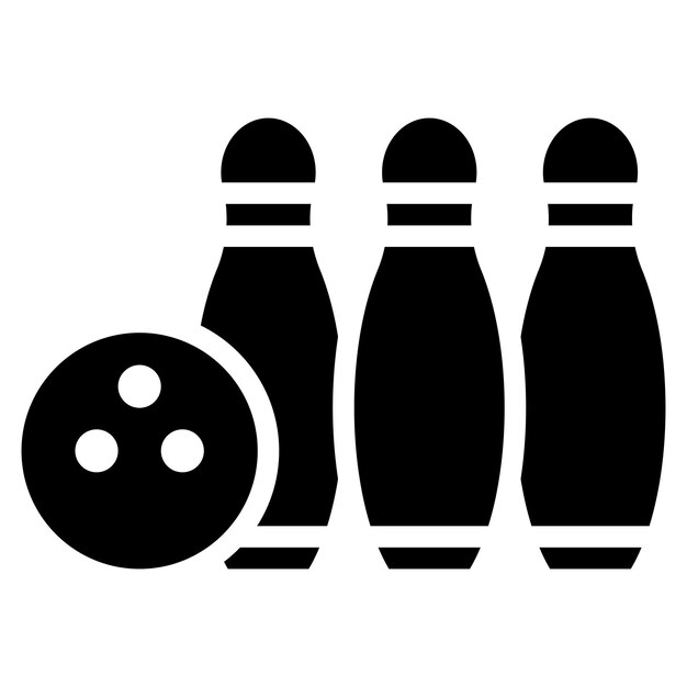 Imagen vectorial del icono de boliche Se puede usar para equipos deportivos