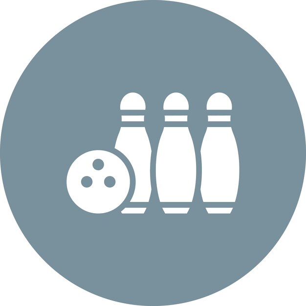 Imagen vectorial del icono de boliche Se puede usar para equipos deportivos