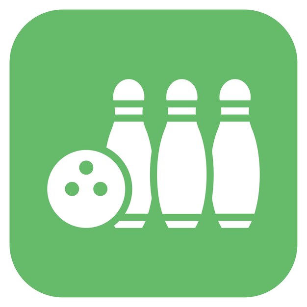 Imagen vectorial del icono de boliche Se puede usar para equipos deportivos
