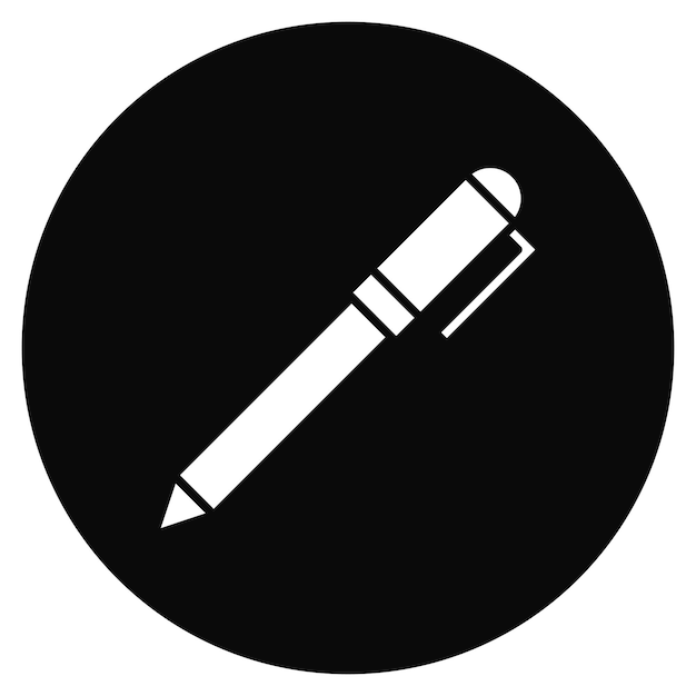 Imagen vectorial del icono del bolígrafo Puede utilizarse para artículos de oficina