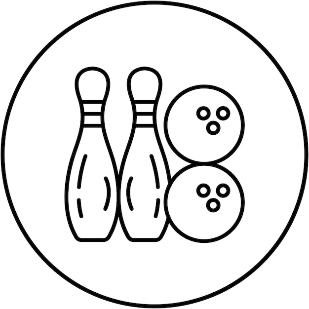 La imagen vectorial del icono de bolos se puede usar para viajes