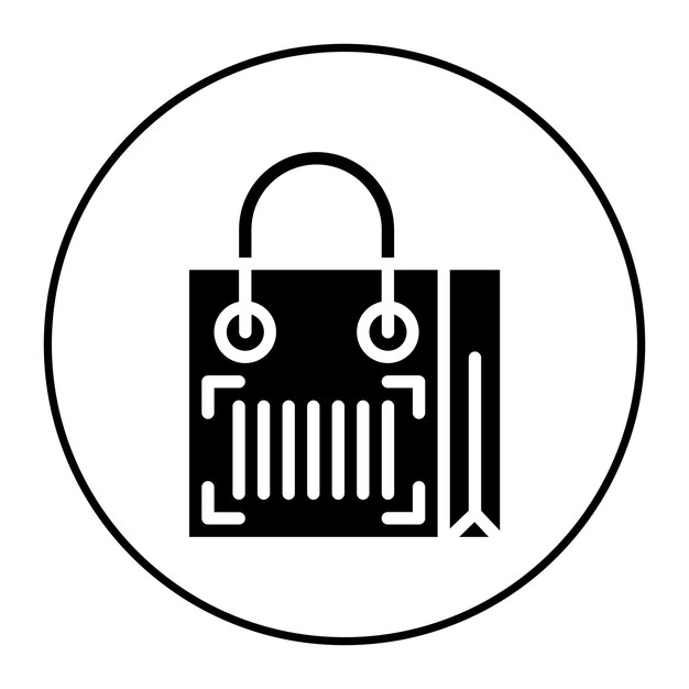 Imagen vectorial del icono de la bolsa codificada Se puede utilizar para la investigación de delitos