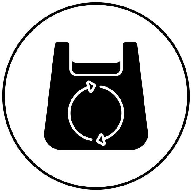 Imagen vectorial del icono de la bolsa de comestibles reutilizable Se puede utilizar para una vida sostenible