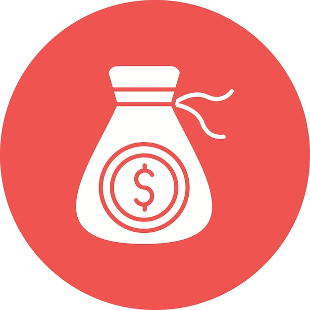 Imagen vectorial del icono de la bolsa de dinero Se puede usar para donaciones