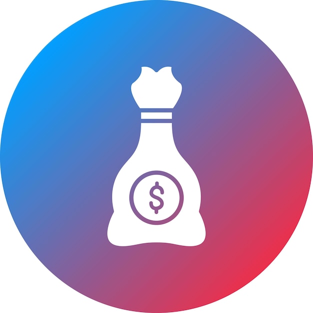 Imagen vectorial del icono de la bolsa de dinero Se puede usar para negocios y oficinas