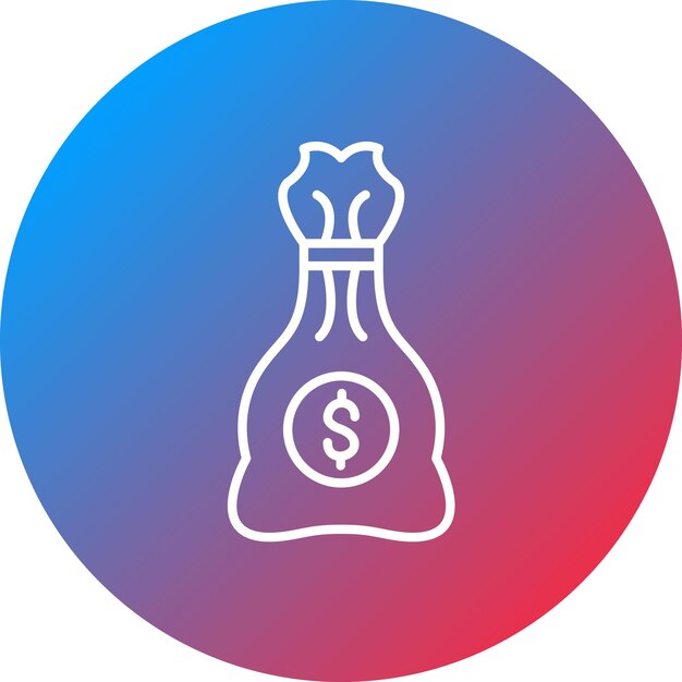 Imagen vectorial del icono de la bolsa de dinero Se puede usar para negocios y oficinas