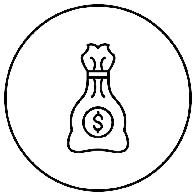 Imagen vectorial del icono de la bolsa de dinero Se puede usar para negocios y oficinas
