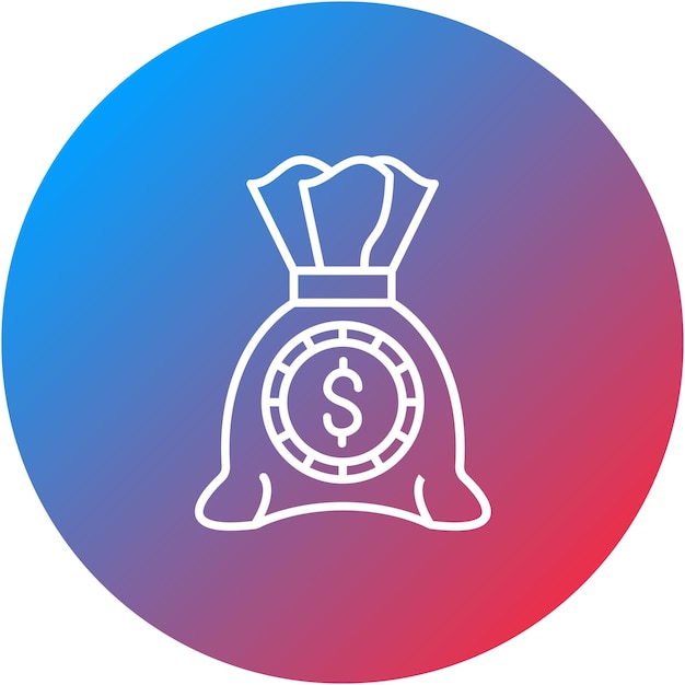 Imagen vectorial del icono de la bolsa de dinero Se puede utilizar para el arranque