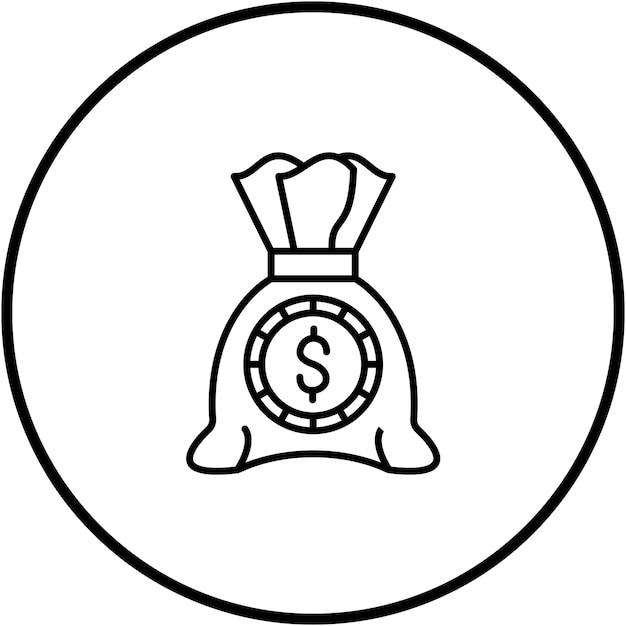 Imagen vectorial del icono de la bolsa de dinero Se puede utilizar para el arranque