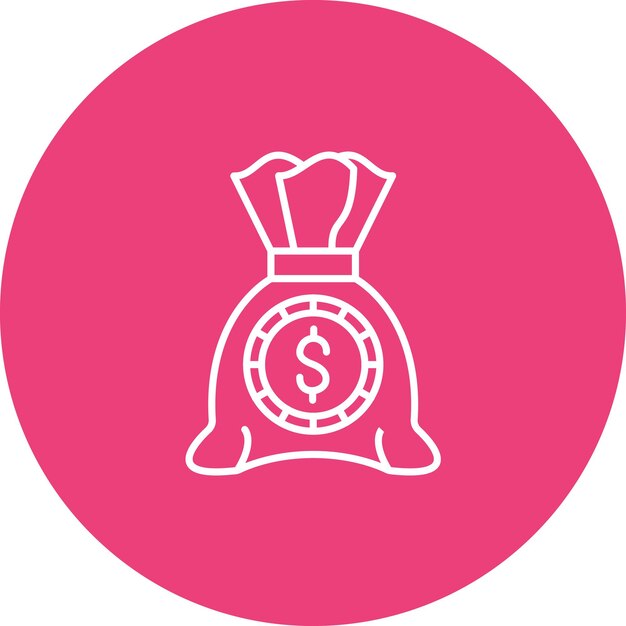 Imagen vectorial del icono de la bolsa de dinero Se puede utilizar para el arranque