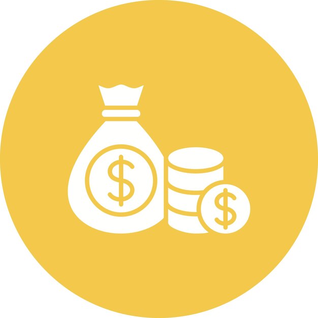 Imagen vectorial del icono de la bolsa de dinero Se puede utilizar para la banca y las finanzas