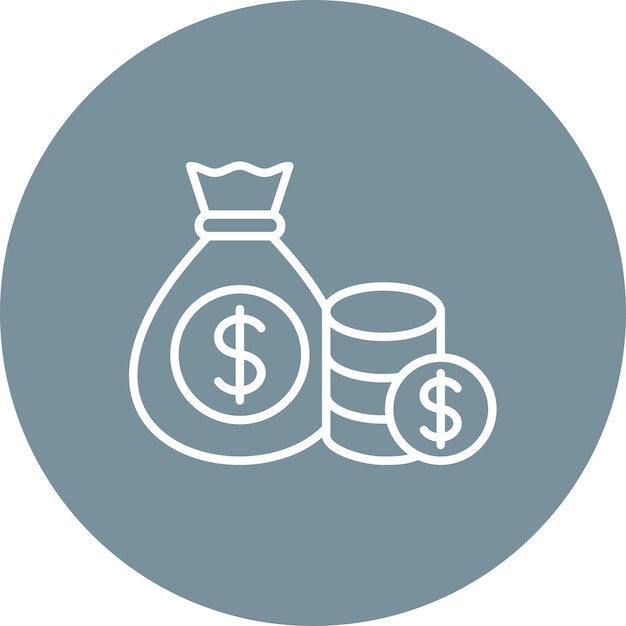 Imagen vectorial del icono de la bolsa de dinero Se puede utilizar para la banca y las finanzas