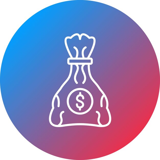 Imagen vectorial del icono de la bolsa de dinero Se puede utilizar para la contabilidad