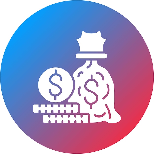 Imagen vectorial del icono de la bolsa de dinero Se puede utilizar para Fintech