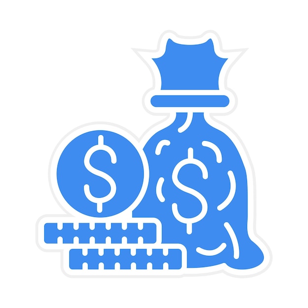 Imagen vectorial del icono de la bolsa de dinero Se puede utilizar para Fintech