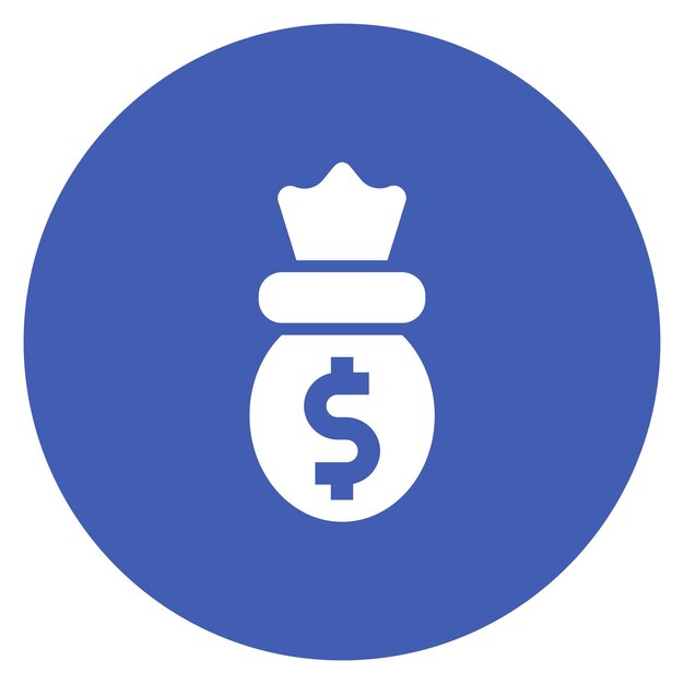 Imagen vectorial del icono de la bolsa de dinero Se puede utilizar para el préstamo
