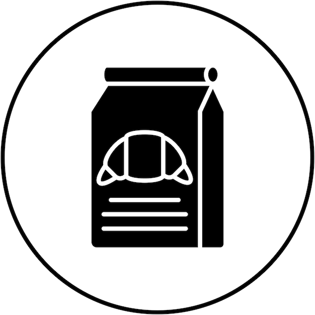 Imagen vectorial del icono de la bolsa de panadero Se puede usar para la panadería