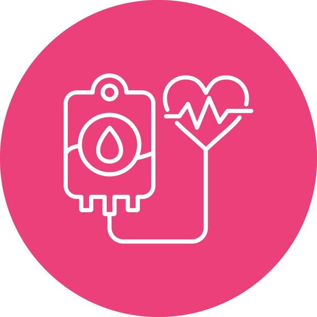 Imagen vectorial del icono de la bolsa de sangre Se puede utilizar para el chequeo de salud