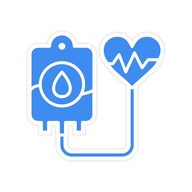 Imagen vectorial del icono de la bolsa de sangre Se puede utilizar para el chequeo de salud
